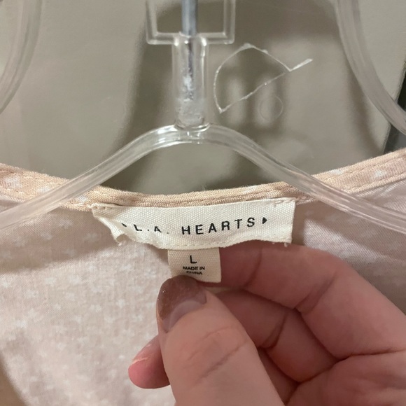 LA Hearts Tie-Front Light Pink Top - Picture 2 of 2